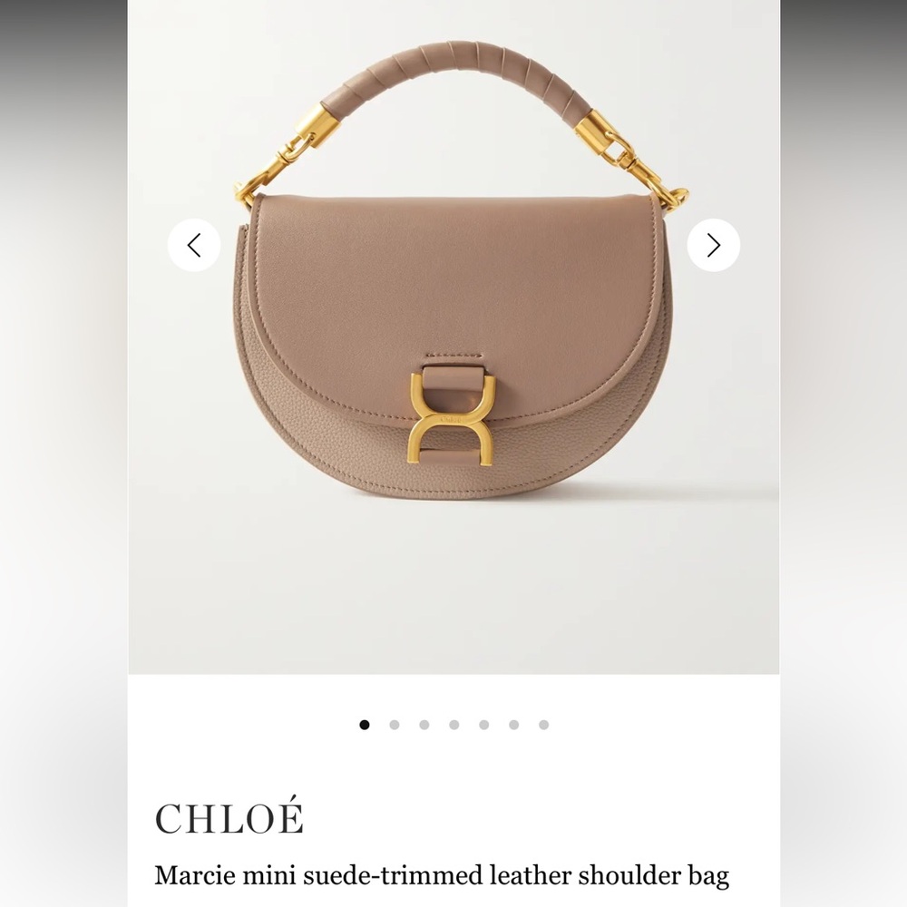 Chloé Marcie Mini Suede-Trimmed Leather Shoulder Bag